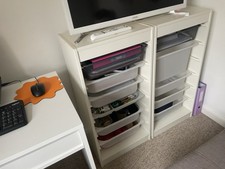 IKEA TROFAST Storage Unit, with Boxes White/White 46x30x94 cm – Kids Organizer