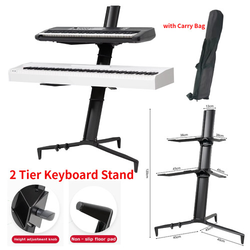 Aluminum double keyboard stand - aluminum,