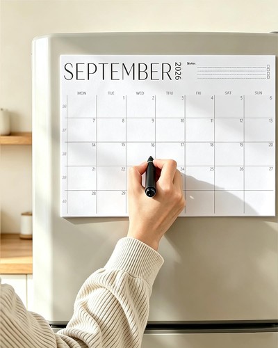 Magnetic fridge calendar 2026 - fridge,