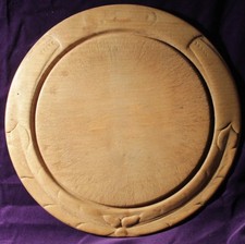 ANTIQUE VICTORIAN BREAD BOARD WOOD SYCAMORE ACORN DECORATION, FLAT but RUBBED