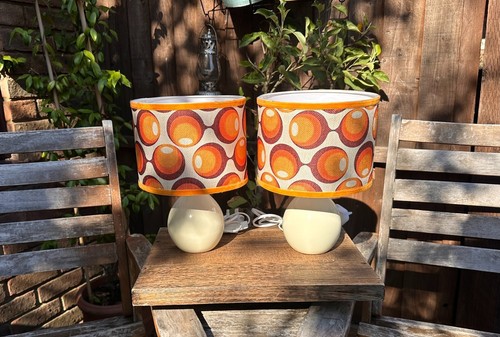 Pair ceramic table lamps - table, retro