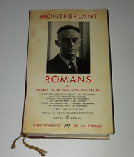 MONTHERLANT ROMANS  Bibliotheque De La Pleiade 1960s French Book