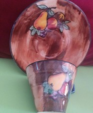 Vintage H & K Tunstall Art Deco LUSCIOUS Pattern Hand Painted Cup & Saucer