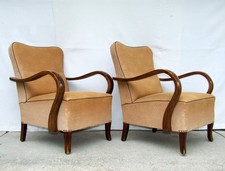 Pair of Art Deco Armchairs, Club Cocktail Chairs. Antique Vintage Halabala 1920.