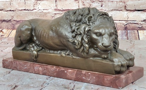 Bronze lion statue sculpture - lion,