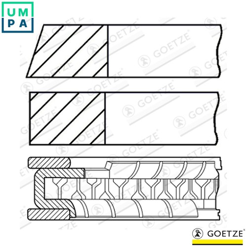 Piston ring kit - 4x,