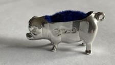 Silver pig pin - pig, cushion