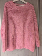 Cotton Traders Sugar Pink  Chunky Knit Jumper Size 20 Immaculate