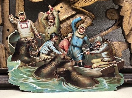 Men row boat fighting - in,