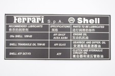 1990-2010 Ferrari Engine Oil Shell Sticker Decal OEM 348 355 360 550 575