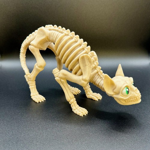 Skeleton cat figurine 3d - cat,