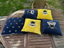 Set Of 5 Next Cushions Yellow And Blue Bees