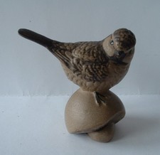 Poole Pottery Stoneware Bird Figurine - Bird on Mushroom - Blue Tit ??  