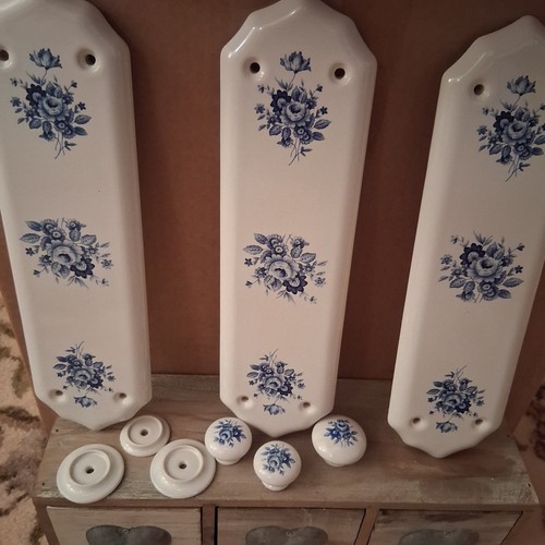 Vintage pottery blue - vintage, white