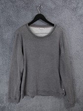 J Lindeberg Jumper Mens XL Grey Sweatshirt Gold Pullover Round Neck Sweater