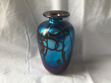 Norman Stuart Clarke Beautiful Iridescent  Art Glass Vase - Signed & Dated 1991