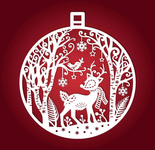 Christmas deer circle - christmas, metal