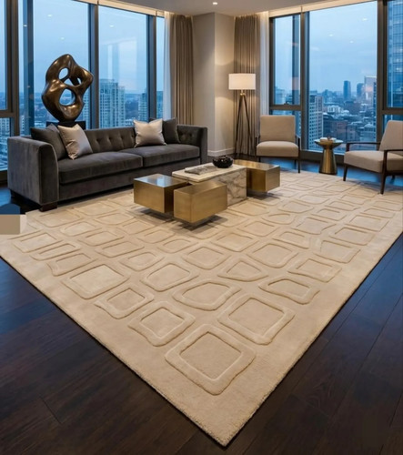 Modern hand tufted wool - wool, rug