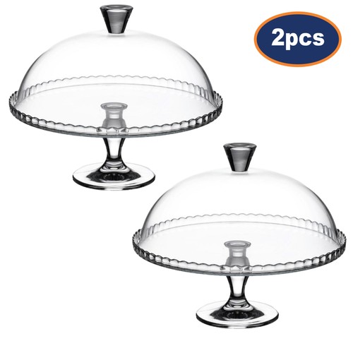 2pcs pasabahce glass cake - glass,