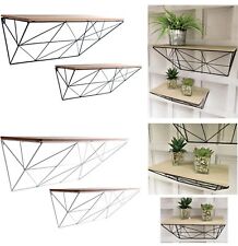 Set Of 2 Retro Metal Wooden