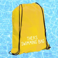 Personalised Kids Drawstring Swimming Bag Any Name Children's Swim Bag Any Name