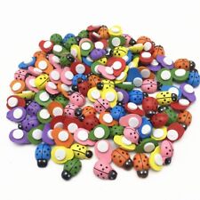 Mini Wooden Self & No Adhesive Ladybird/Bees Scrapbooking/Embellishments
