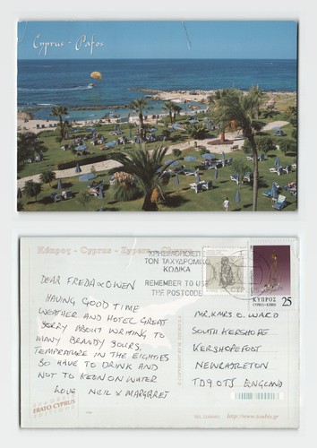 Postcard cyprus pafos beach - -,