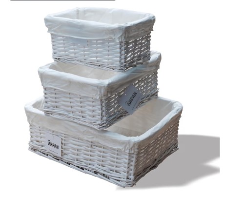 Set white wicker gift - of, 3