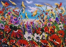 ORIGINAL ACRYLIC OIL  FLOWER