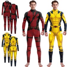 Wolverine Jumpsuit Deadpool 3 Bodysuit Cosplay Costume Halloween Men Kids Outfit