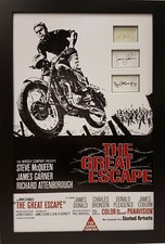  THE GREAT ESCAPE Signed 28"x19" Framed Photo Display STEVE McQUEEN COA