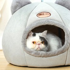 Large Cat Bed Cave Wool Cozy