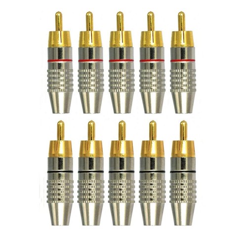 Rca plug solderless - rca, gold