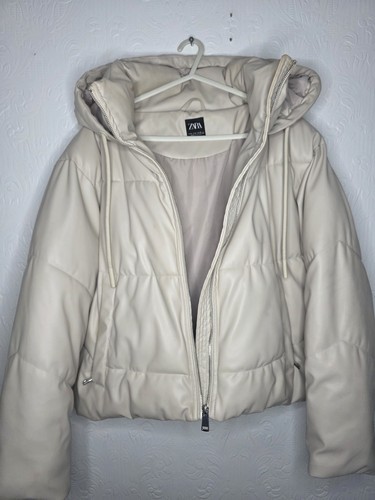 Zara faux leather hooded - leather,