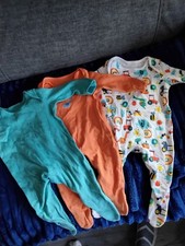 3 Pack Of Boys Baby Grows 0-3 Months Brand New Multi Coloured
