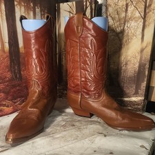 Womens Brown Leather Cowboy Boots Size UK 6 D