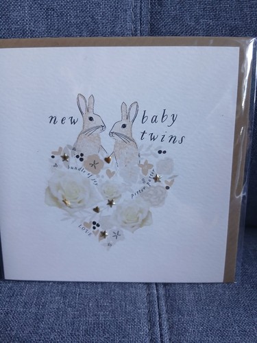 New baby twins card - baby,