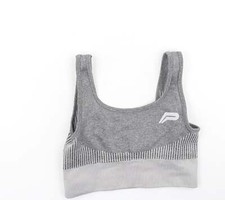 pure fitness Womens Grey Polyester Blend Cropped Tank Size S