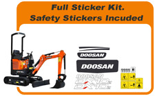 Doosan DX10z Mini / Micro Digger Sticker / Decal Kit . Safety Stickers Included