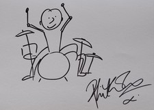 Phil Collins Genesis Hand Drawn Signed A4 Card 