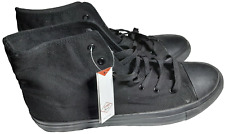 Lee Coopers Originals Retro Hi-Top Black Canvas Trainers UK Size 12