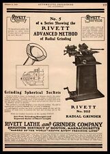 1919 Rivett Lathe And Grinder No. 5 Radial Grinder Boston Massachusetts Print Ad