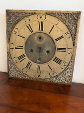ANTIQUE  1750 PHIL GLASCO DUBLIN IRELAND BRASS 8 DAY GRANDFATHER CLOCK FACE