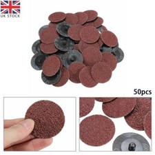 50x 36 Grit R Roloc Type Sanding Discs 2'' 50mm Abrasive Sandpaper Roll Lock Kit