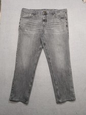 Tu Straight Jeans Men's Size 42 Charcoal-Grey 30" Inside Leg  Stretch Mid-Rise