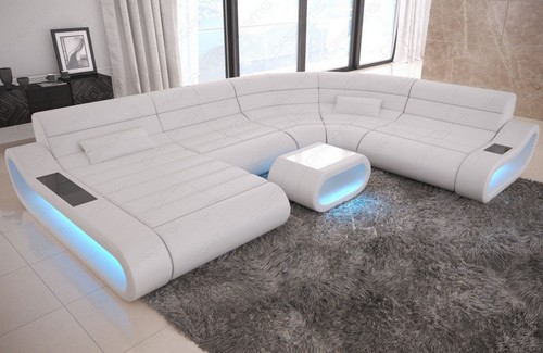 Leather sofa living area