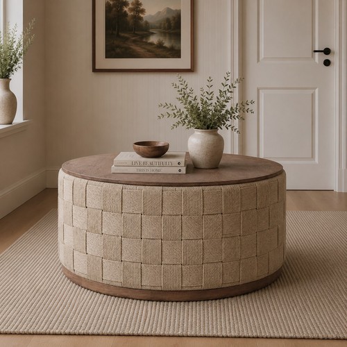 Round woven rope - woven, table