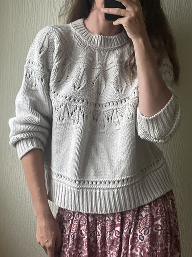Toast wool cotton jumper yoke - toast,