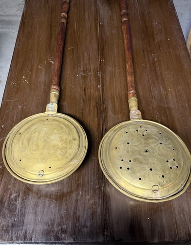 Antique brass bed - antique, warmers