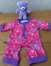 Build A Bear, Girls Pyjamas + Tiny BAB Teddy. 
